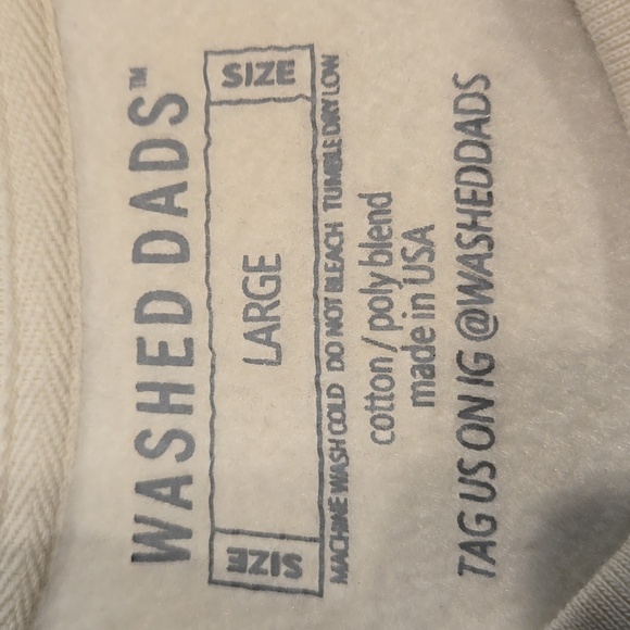 W.A.S.H.E.D. DADS ACADEMY SWEATSHIRT. SIZE LARGE.COLOR CREAM . - Picture 4 of 10